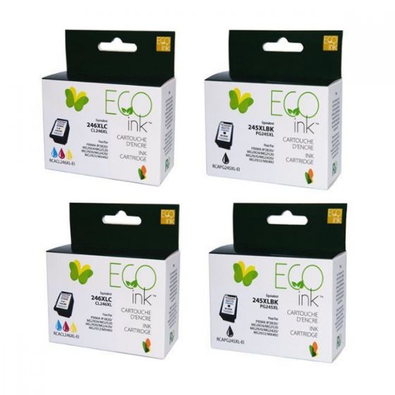 Combo  de 3  PG245XL  et 1  CL246XL Tricolore  Réusinée