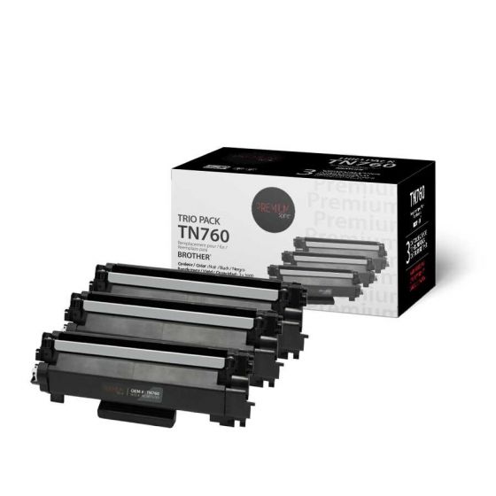 Brother TN760 Cartouche Toner Noire Compatible (Paquet de 3)