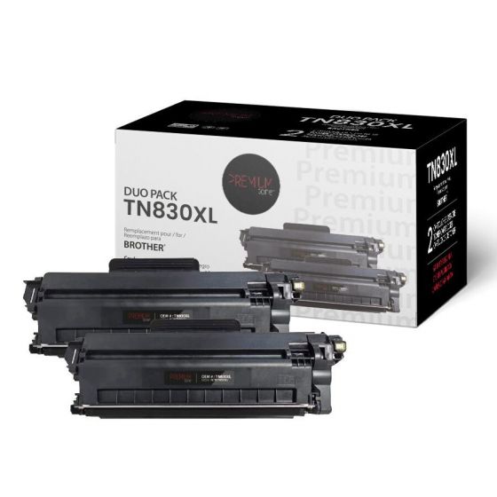 Brother TN830XL  Cartouche Toner Noire Compatible (Boite de 2)