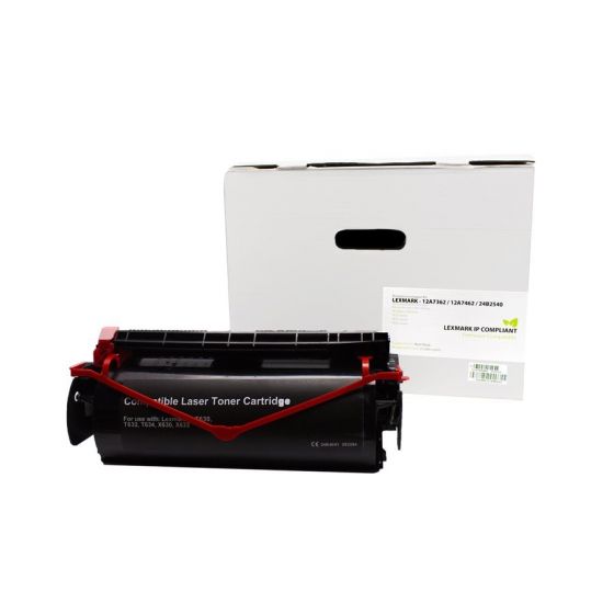 Cartouche Toner Lexmark 12A7362, 12A7462, 24B2540 Noire Compatible