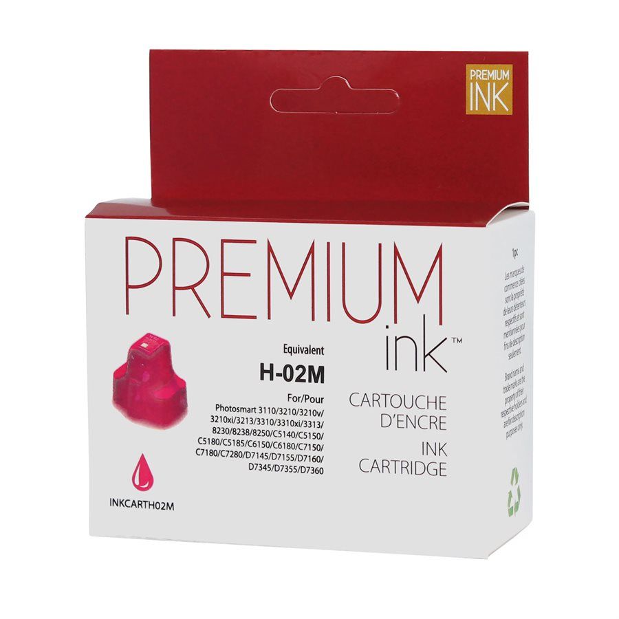 Remanufactured HP 02 C8772WN Magenta Ink Cartridge - Moustache