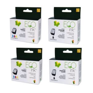 Combo  de 3  PG245XL  et 1  CL246XL Tricolore  Réusinée